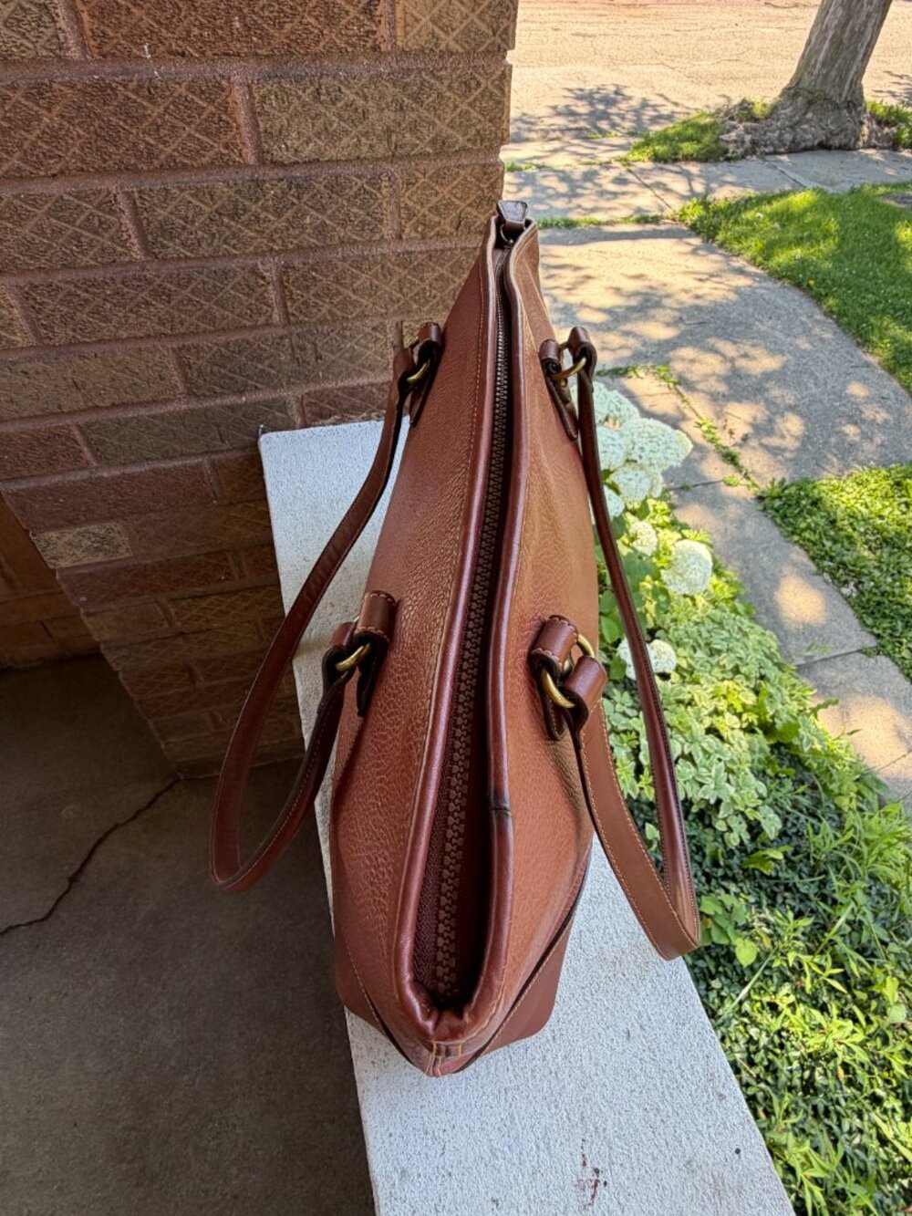 COACH Vintage Sheridan Wendell Large Domed British Tan Brief Shoulder Bag Rare - Picture 6 of 14